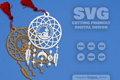 Capricorn Dream Catcher Laser Cut Set SVG Product Image 1