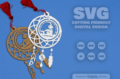 Capricorn Dream Catcher Laser Cut Set SVG Product Image 2