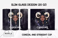 Capricorn Sign Skinny Tumbler Sublimation Designs Product Image 2