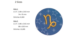 Capricorn Embroidery Design - Astrological Pattern Product Image 2