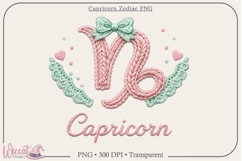 Capricorn Zodiac PNG, Cozy Faux Knit Astrology Clipart, Product Image 1