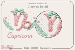 Capricorn Zodiac PNG, Cozy Faux Knit Astrology Clipart, Product Image 2