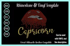 Capricorn Rhinestone and Vinyl SVG - Zodiac Sign Lips Product Image 1