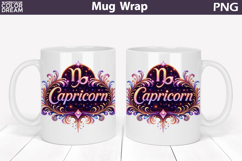 Capricorn Zodiac Mug Wrap | Astrology Cup Sublimation Product Image 1