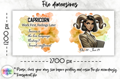 Zodiac Sign Mug Wrap PNG, Capricorn 15oz Sublimation Design Product Image 2