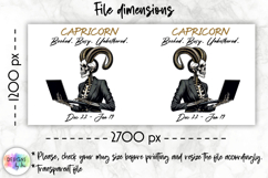 Snarky Skeleton Zodiac Sign Mug Wrap, Capricorn Zodiac Mug Product Image 2