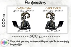 Snarky Skeleton Zodiac Sign Mug Wrap, Capricorn Zodiac Mug Product Image 2