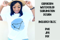 Capricorn Watercolor Zodiac Sign Sublimation Design Product Image 1