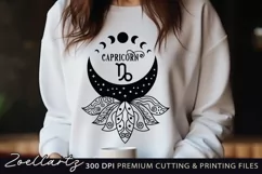 Capricorn Zodiac Sign SVG Cut File T-shirt Pillow Mug Design Product Image 1
