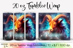 Capricorn Zodiac Tumbler Sublimation | 20 oz Tumbler Wrap Product Image 1