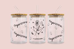 capricorn zodiac star sign libbey beer can glass full wrap svg presized template for 16oz and 20oz glass for Cricut Silhouette and sublimation