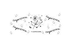 capricorn zodiac star sign libbey beer can glass full wrap svg presized template for 16oz and 20oz glass for Cricut Silhouette and sublimation