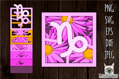 3D Layered papercut Zodiac sign SVG, Capricorn paper cut Product Image 1