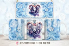 Zodiac Mug Wrap Sublimation Designs, Capricornus Mug, Capricornus Png