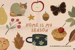 Home Is My Season Stickers | 33 Cozy Autumn png stickers Product Image 1