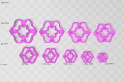 Clay Cutter STL File Flower Hexagon 7- Earring Digital File Product Image 2