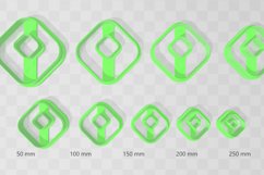 Rounded Square 3 Clay Cutter - Cookie Cutter STL File Product Image 2