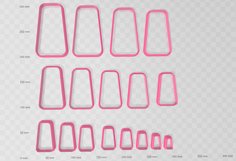 Long Trapezoid 2 Clay Cutter - Cookie Cutter STL File Product Image 2