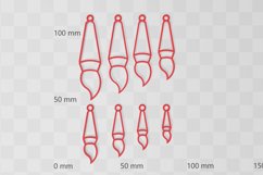 Paintbrush Earring 2 Charm STL File - Digital Download -8 Si Product Image 2