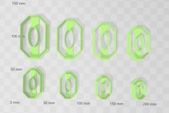 Long Octogon 3 Clay Cutter - Cookie Cutter STL File Product Image 2