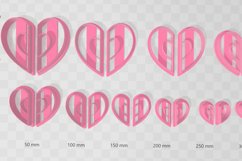 Half Heart 2 Clay Cutter - Cookie Cutter STL File Product Image 3