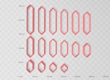 20mm Wide Long Hexagon Clay Cutter- Earring, Cuff Product Image 2