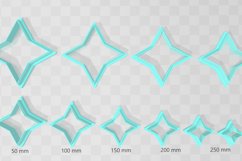 4 Point Star Clay Cutter - Cookie Cutter STL File Product Image 2