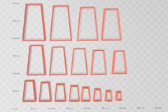 Long Trapezoid 1 Clay Cutter - Cookie Cutter STL File Product Image 2