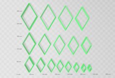 Diamond 1 Clay Cutter - Cookie Cutter STL File Product Image 2