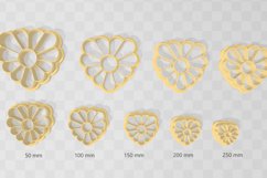 Daisy Heart 2 Clay Cutter - Cookie Cutter STL Product Image 2