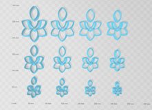 Split 6 Petal Flower 2 Clay Cutter - Cookie Cutter STL File Product Image 3