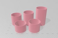 12cm Wide Base, Cylinder Vase STL File Product Image 2