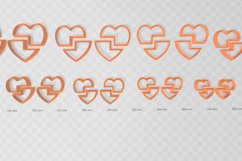 Split Heart 1 Clay Cutter - Cookie Cutter STL File Product Image 3