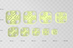 Patchwork Square 1 Earring Clay Cutter - Cookie Cutter STL Product Image 2