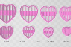 3 Designs of Ribbed Heart Clay Cutter - Cookie Cutter STL Product Image 2