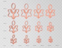 Split 6 Petal Flower -4 Designs Clay Cutter -Cookie STL File Product Image 4