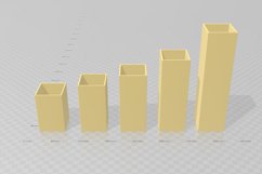 5cm Wide Base, Square Vase STL File - Digital Download -5 Si Product Image 2