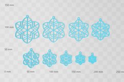 Snowflake 3 Earring Charm STL File - Digital Download -9 Siz Product Image 2