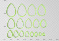 Teardrop Petal 1 Clay Cutter - Cookie Cutter STL File Product Image 2