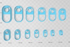 Donut Pill Shape 1 Clay Cutter - Cookie Cutter STL File Product Image 3