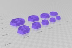 Geometric Hexagon 1 Clay Cutter Cookie Cutter STL Product Image 2