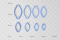 Oval Bracelet Connector Clay Cutter - Cookie Cutter STL File Product Image 2