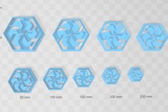 Geometric Hexagon 3 Clay Cutter Cookie Cutter STL Product Image 2