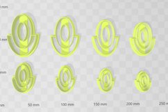 Boho Oval 3 Clay Cutter - Cookie Cutter STL File Product Image 2