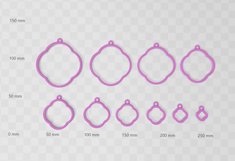Circle Loop Open Back Bezel 2 Earring Charm STL File - Digit Product Image 2