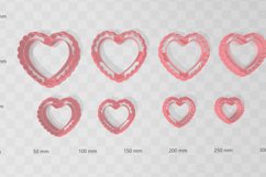 Frill Heart 2 Clay Cutter - Cookie Cutter STL File Product Image 2