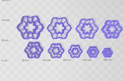 Clay Cutter STL File Flower Hexagon 6- Earring Digital File Product Image 2