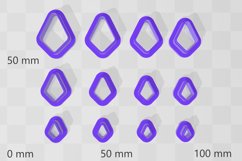 Stud Micro Rounded Kite Diamond 1 Clay Cutter -Cookie Cutter Product Image 2