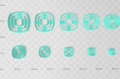 Rounded Embossed Square Donut Clay Cutter - STL Digital File Product Image 2
