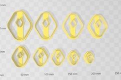 Rounded Diamond 2 Clay Cutter - Cookie Cutter STL File Product Image 2